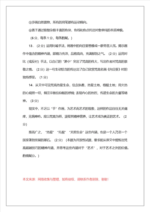 吴冠中简介吴冠中谈凡高阅读答案