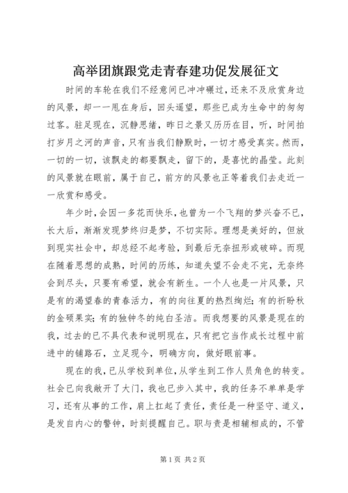 高举团旗跟党走青春建功促发展征文_1.docx