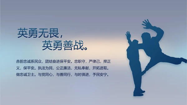 蓝色公安年终工作总结新年计划PPT