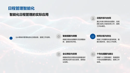 AI办公效率提升讲座，蓝色背景通用PPT模板