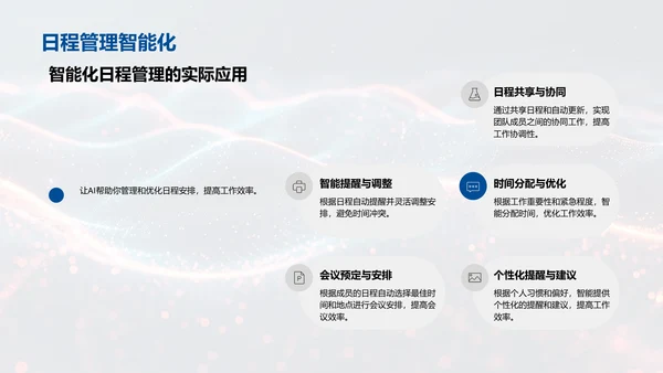 AI办公效率提升讲座，蓝色背景通用PPT模板