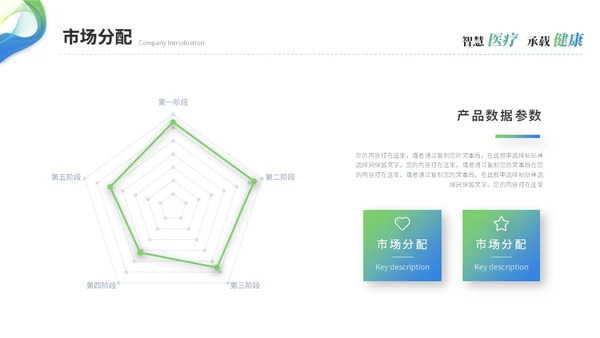简约渐变智慧医疗医学医药公司介绍企业介绍ppt模板