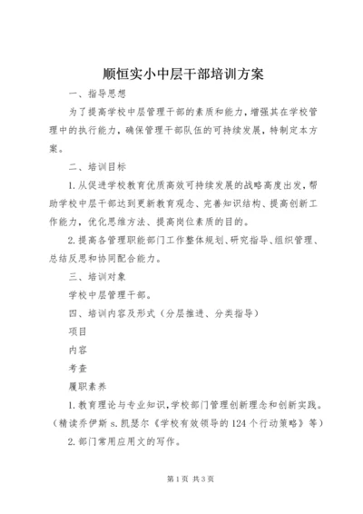 顺恒实小中层干部培训方案.docx