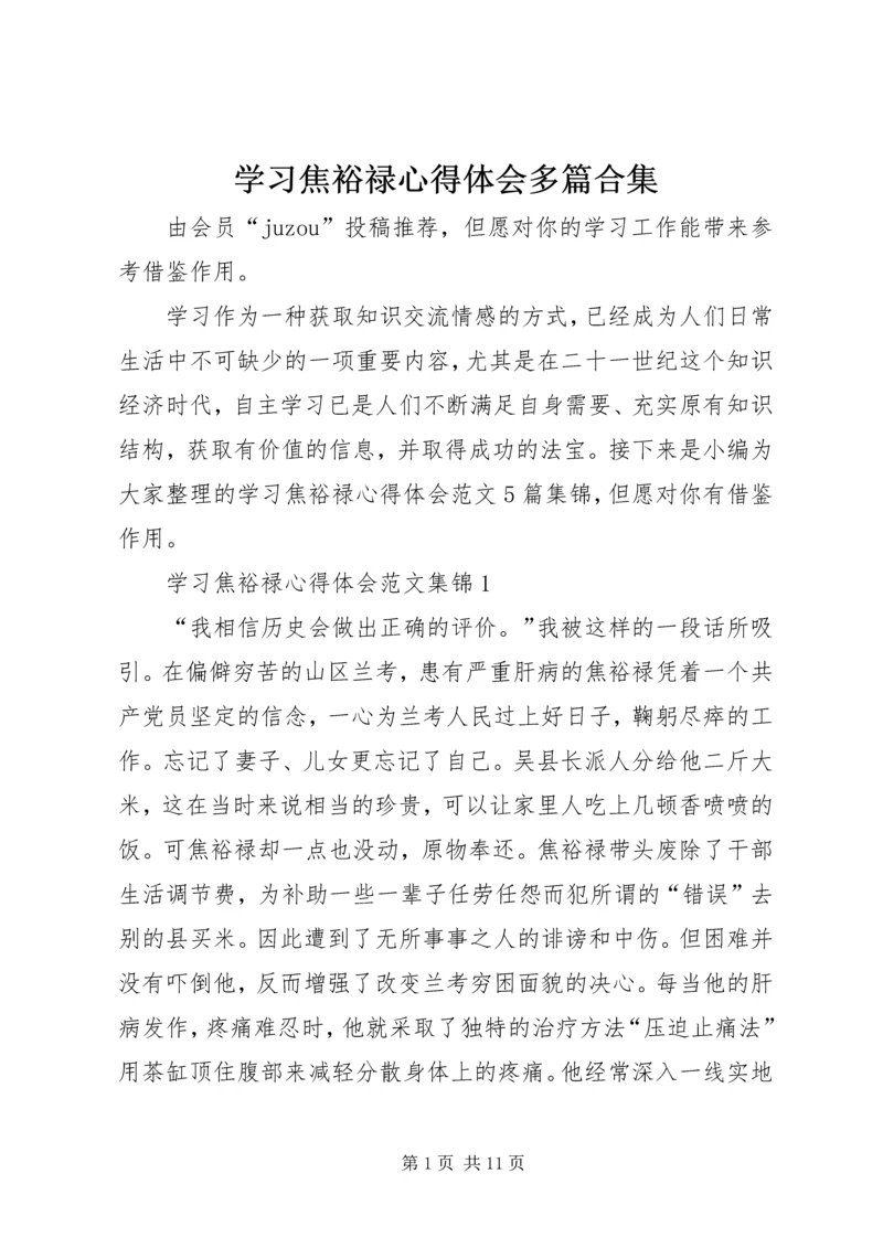 学习焦裕禄心得体会多篇合集.docx