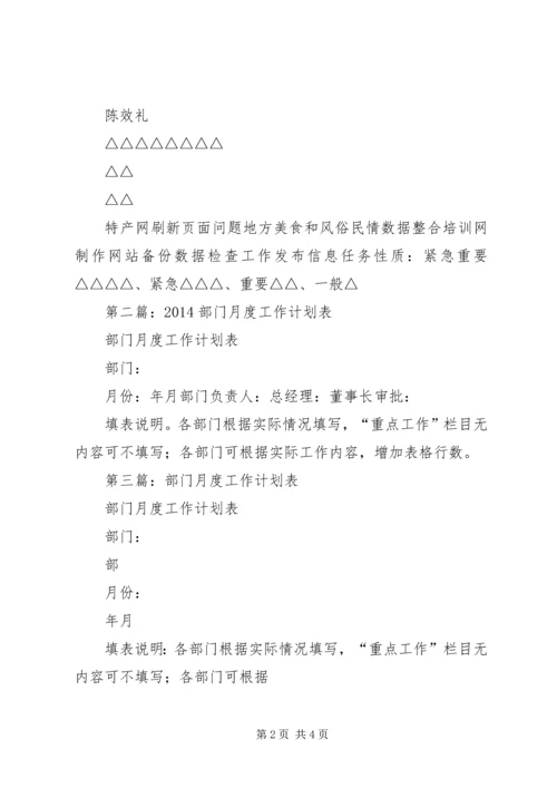 第一篇：部门工作计划表 (2).docx