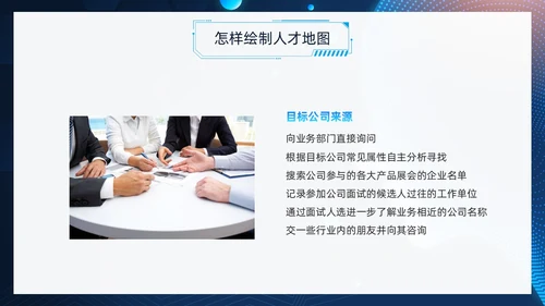 蓝色科技风人才画像PPT模板管理