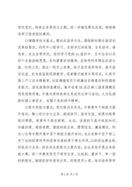 财政局党建工作总结与计划.docx