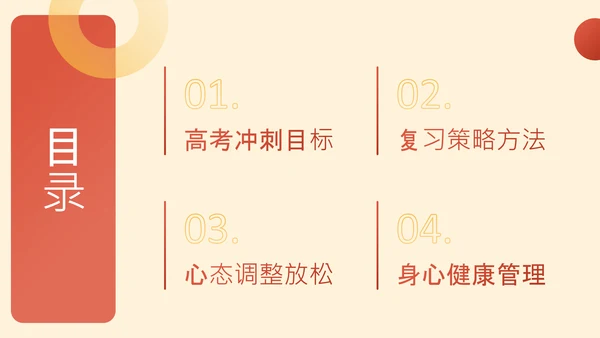 橙色简约风高考冲刺班会PPT