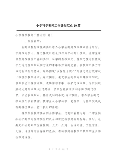 小学科学教师工作计划汇总10篇.docx