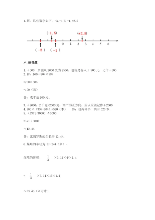 三门县六年级下册数学期末测试卷带精品答案.docx