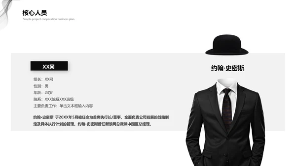 黑灰商业计划项目简介PPT模板