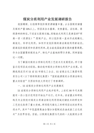 煤炭分质利用产业发展调研报告.docx