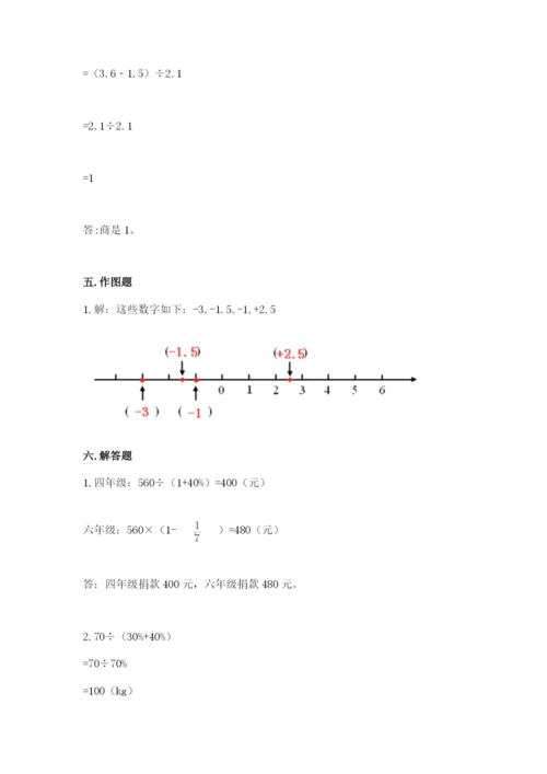 小学六年级下册数学期末卷含答案【模拟题】.docx