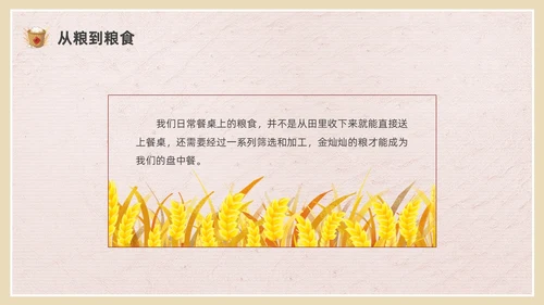 彩色简约插画节约粮食主题班会PPT课件世界粮食日