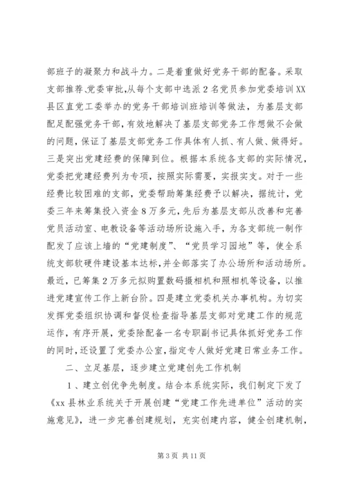 林业系统党建现场会经验交流材料.docx
