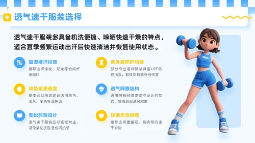 蓝色3D立体风夏季运动健身技巧