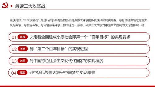 推进三大攻坚战全面建成小康社会党课PPT