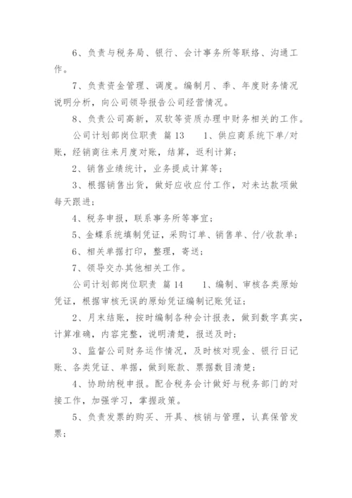 公司计划部岗位职责.docx