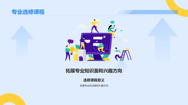 蓝色3D风大学生专业课汇报PPT模板