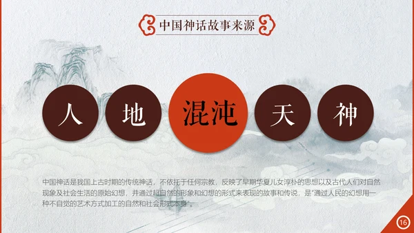 创意中国风神话故事通用PPT模板
