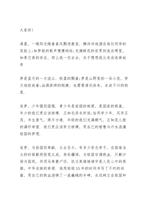 追梦新时代演讲稿三篇.docx