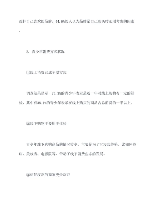 青少年消费现状调研报告