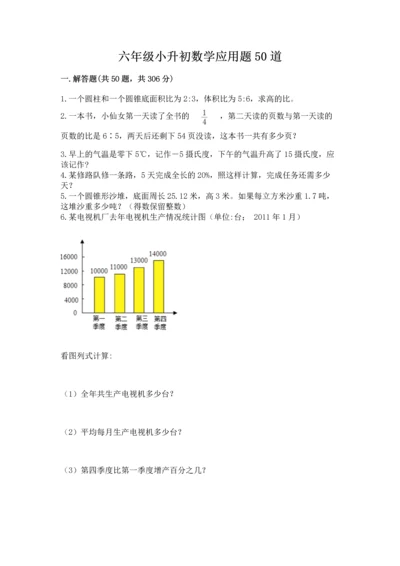 六年级小升初数学应用题50道含下载答案.docx