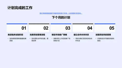 医疗项目月报告PPT模板