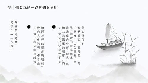 浅色简约中国风核舟记PPT模板