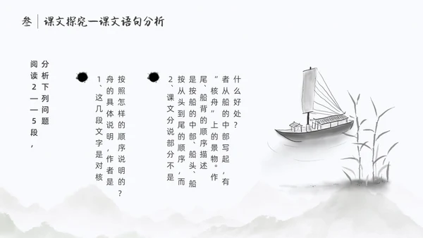 浅色简约中国风核舟记PPT模板