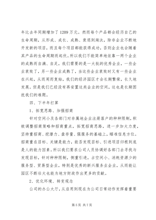 开发区公司上半年工作总结和下半年安排 (2).docx