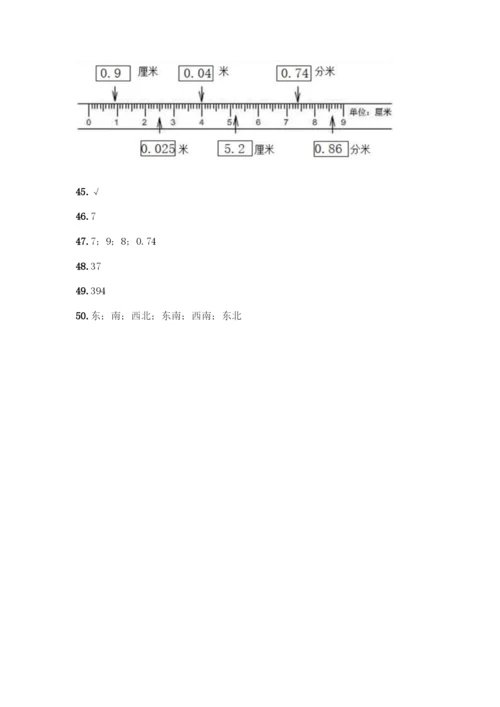 人教版三年级下册数学填空题含答案(精练).docx