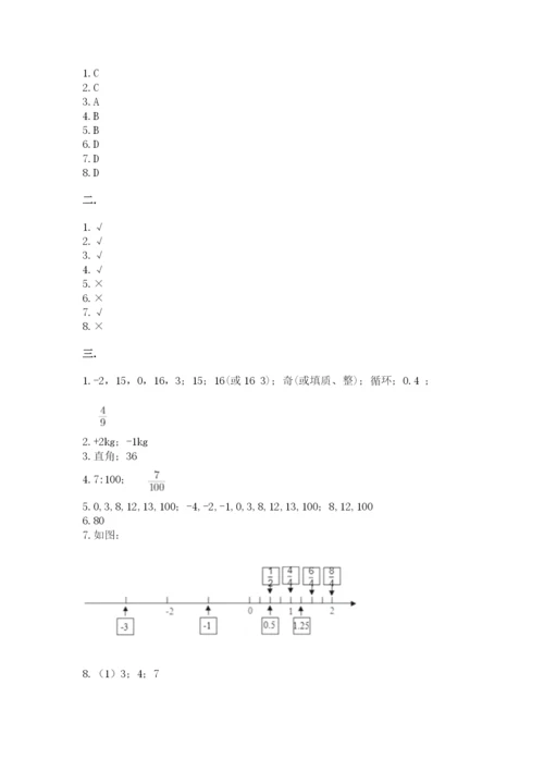 人教版六年级数学下学期期末测试题带答案（考试直接用）.docx
