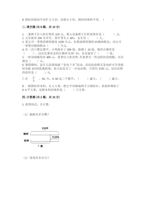 北京版六年级下册数学期中测试卷精品【精选题】.docx