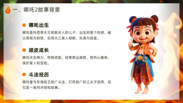 学习哪吒精神通用PPT模板