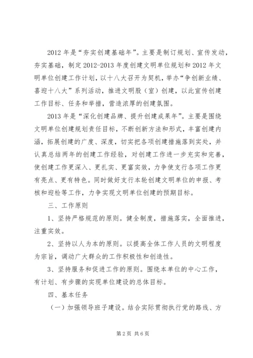 支行文明单位创建工作规划.docx