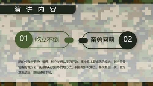 迷彩风部队军事个人工作总结汇报PPT
