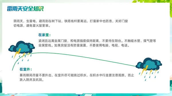 清新绿色渐变自然灾害PPT防自然灾害安全教育主题班会PPT模板安全培训
