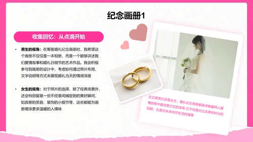 粉色摄影风“婚礼浪漫记忆”——婚礼相册展示模板PPT模板