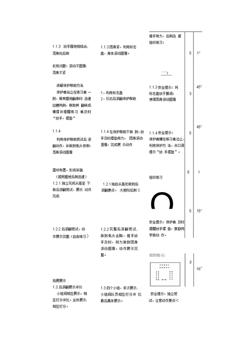 后滚翻教学设计