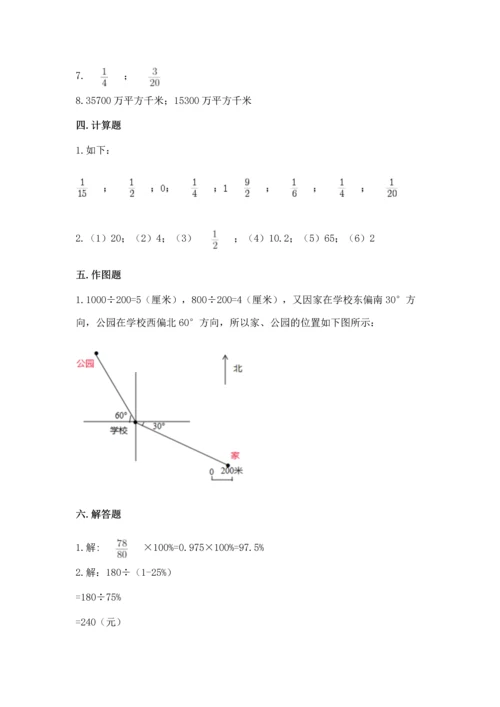 小学数学六年级上册期末卷带答案（培优b卷）.docx