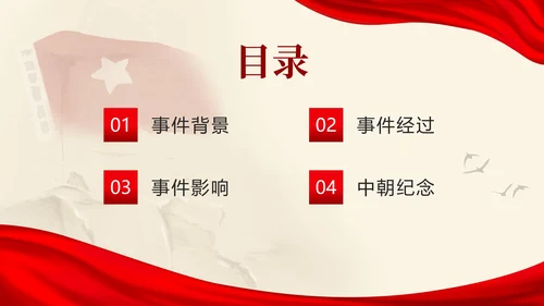 党政风抗美援朝纪念日ppt模板