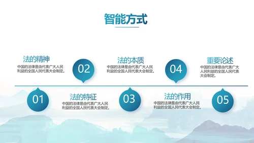 蓝色水墨中国风法律法治讲座动态PPT模板