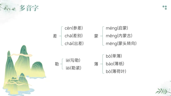 2024-2025学年六年级上册语文统编版第一单元基础知识梳理 课件