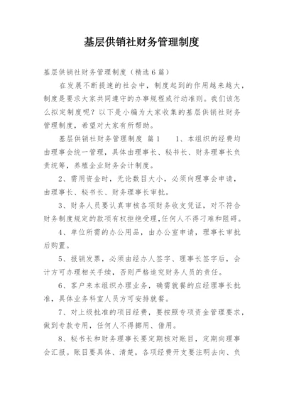 基层供销社财务管理制度.docx