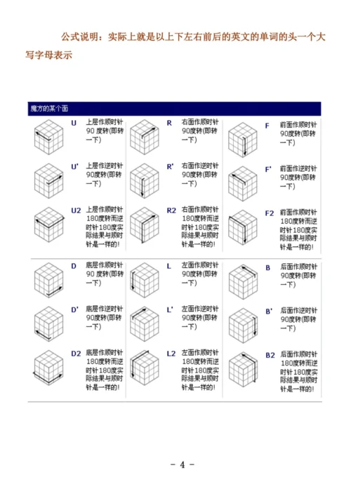 三阶魔方公式口诀图解(新手快速入门).docx