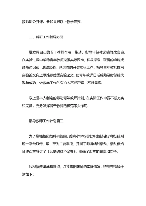 指导教师工作计划 指导教师培养计划.docx