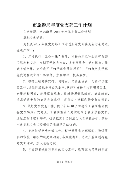 市旅游局年度党支部工作计划.docx