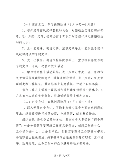 人社系统思想作风纪律整顿方案.docx