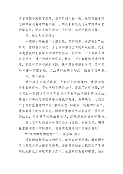 2023教师继续教育个人工作总结.docx